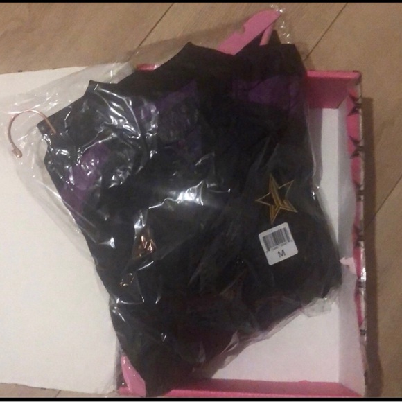 JEFFREE STAR BLOOD LUST Satin zip up bomber jacket. includes JS pink hanger NEW - Picture 10 of 16